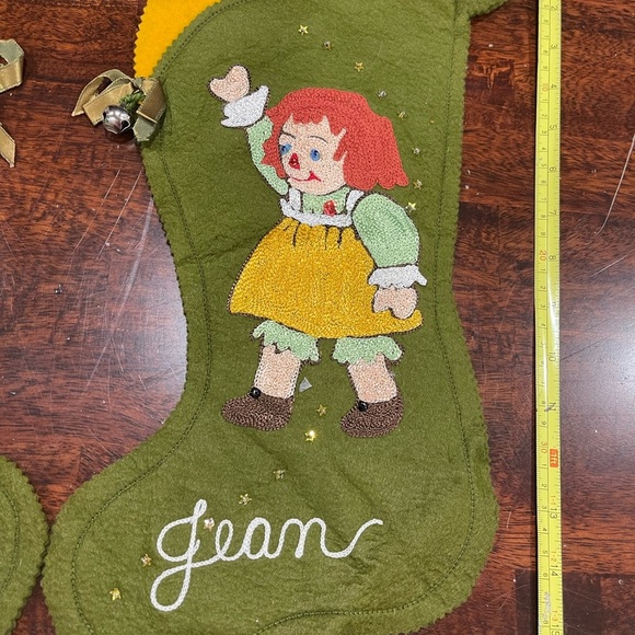 Vintage‎ set of two “Rag doll” Christmas stockings-kitschy-mid century-kitschmas - Picture 3 of 9